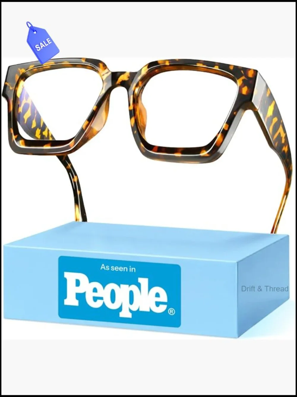 Oversized Rectangle Blue Light Glasses UV400 Computer Reading Eyewear Unisex
